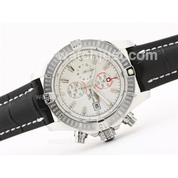 Breitling Super Avenger Working Chronograph with White Dial-Stick Marking