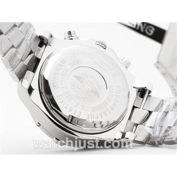 Breitling Super Avenger Working Chronograph with Blue Dial-Stick Marking S/S