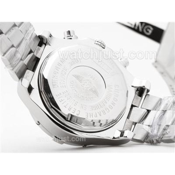 Breitling Super Avenger Working Chronograph with White Dial-Stick Marking S/S