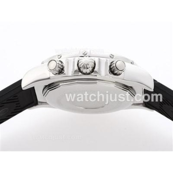 Breitling Chronomat B01 Working Chronograph with Black Dial-Roman Marking-Rubber Strap