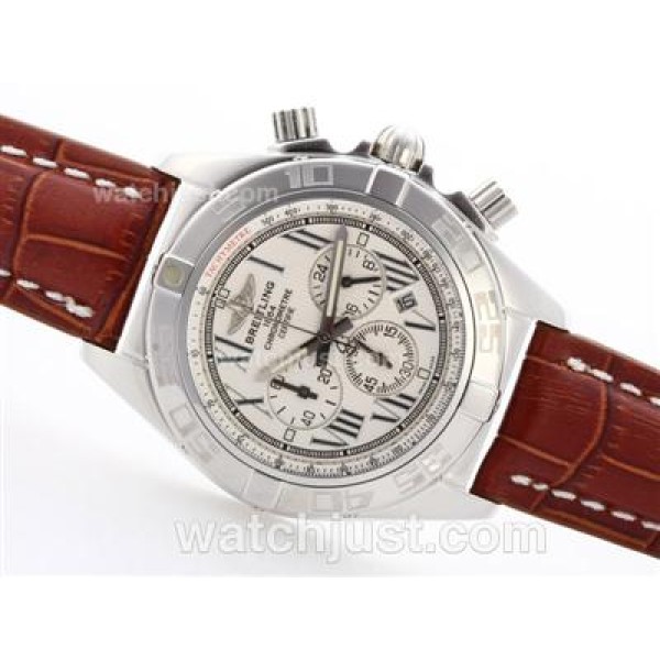 Breitling Chronomat B01 Working Chrono with White Dial-Roman Marking