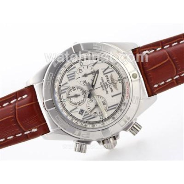 Breitling Chronomat B01 Working Chrono with White Dial-Roman Marking