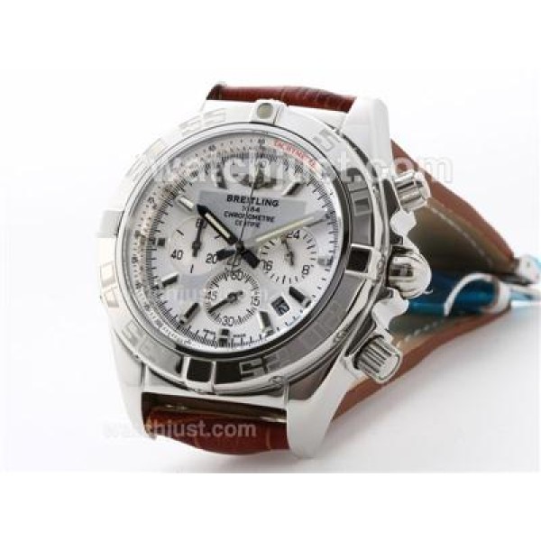 Breitling Chronomat B01 Working Chrono with White Dial-Stick Marking
