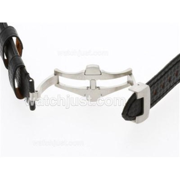 Panerai Carbon Fibre Style Leather Strap with Deployant Buckle-24mm