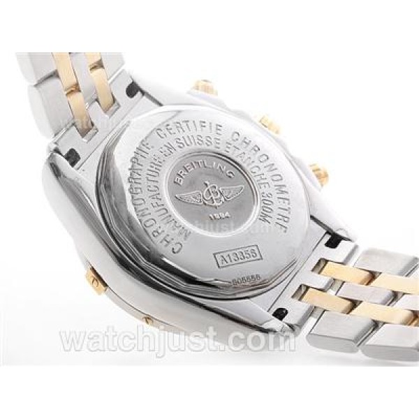 Breitling Chronomat Evolution Chrono Swiss Valjoux 7750 Movement Two Tone with Roman Marking-Black