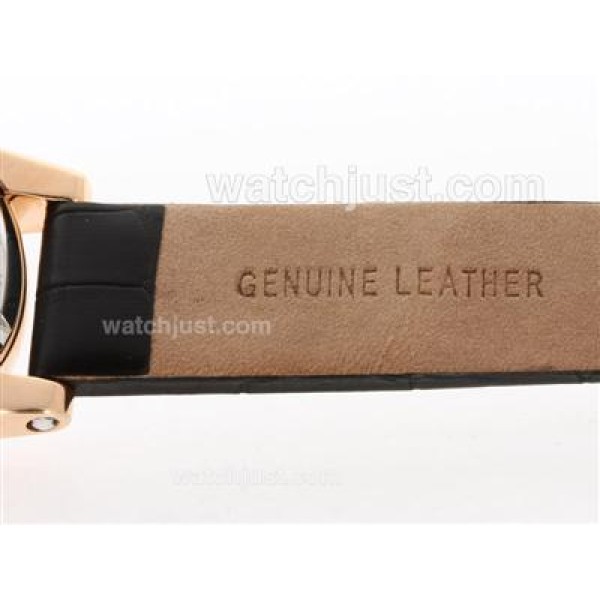 Montblanc Classic Flyback Automatic Rose Gold Case with Black Dial -Leather Strap