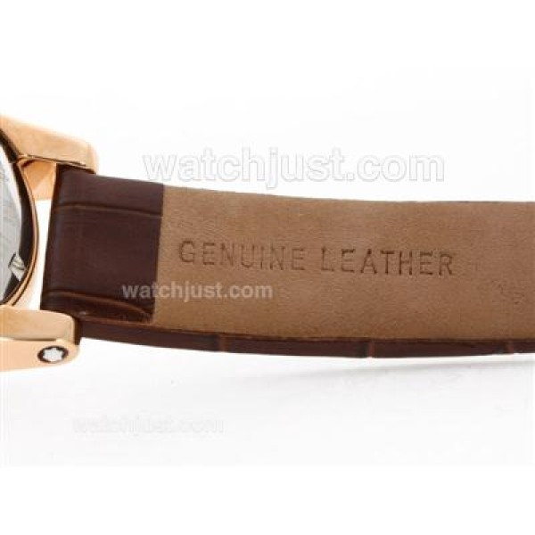 Montblanc Classic Flyback Automatic Rose Gold Case with White Dial - Leather Strap