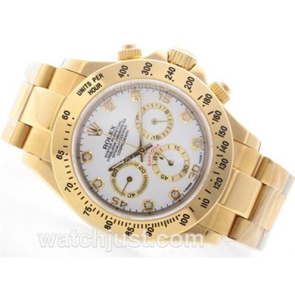 UK 40 MM Perfect Rolex Daytona 116508 White Dials Men Replica Watches 