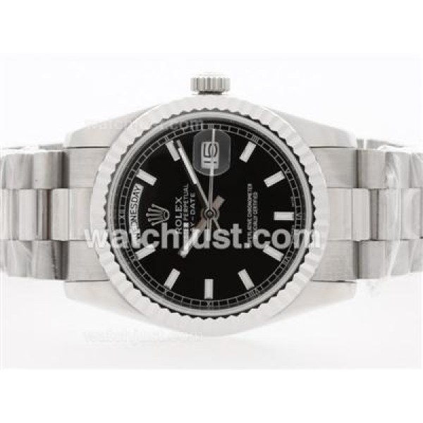 Best 1:1 Rolex Day-Date Fake Watches With Black Dials For Men
