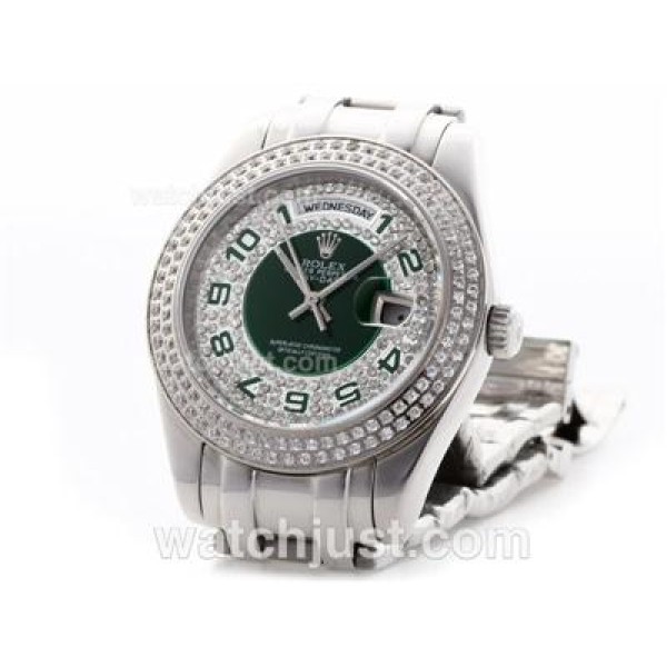 Best Quality Rolex Day-Date Masterpiece Fake Watches With Green & Diamonds Dials For Sale