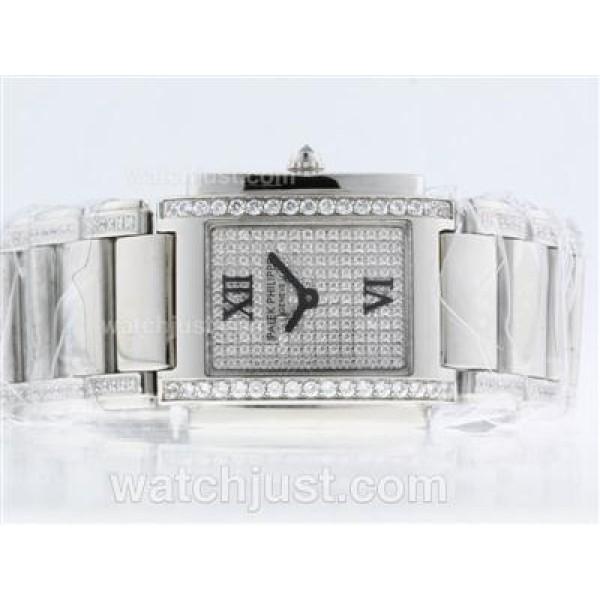 Patek Philippe Twenty-4 Hours Swiss ETA Movement with Diamond Marking and Dial S/S-Lady Size
