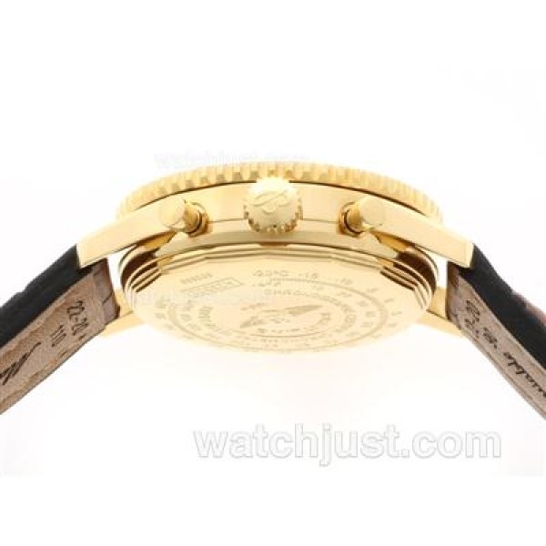 Breitling Navitimer Chronograph Swiss Valjoux 7750 Movement Gold Case with White Dial-28800 bph
