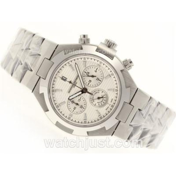 Vacheron Constantin Overseas Working Chronograph with White Dial-Sapphire Glass