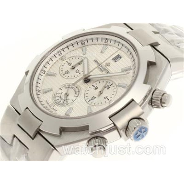 Vacheron Constantin Overseas Working Chronograph with White Dial-Sapphire Glass