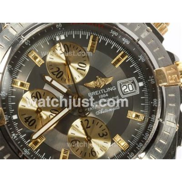 Breitling Chronomat Evolution Chronograph Swiss Valjoux 7750 Movement Two Tone with Gray Dial