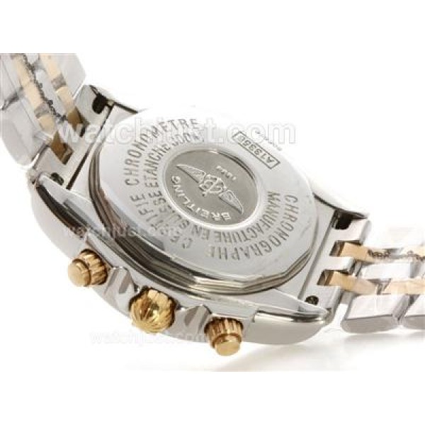 Breitling Chronomat Evolution Chronograph Swiss Valjoux 7750 Movement Two Tone with Gray Dial
