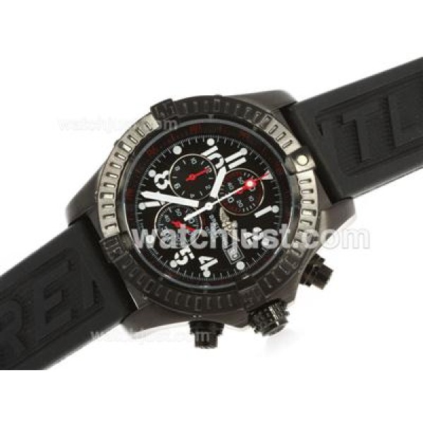 Breitling Super Avenger Working Chronograph PVD Case Black Dial with Red Needles
