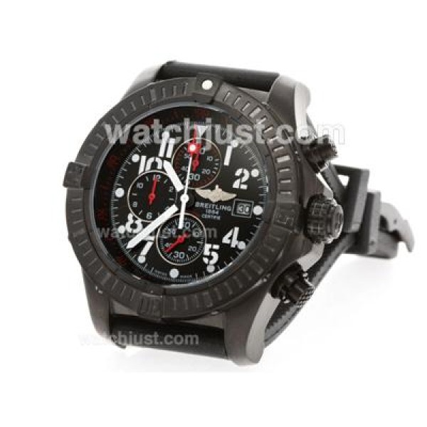 Breitling Super Avenger Working Chronograph PVD Case Black Dial with Red Needles