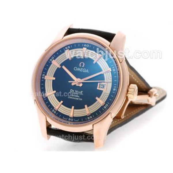 Omega Hour Vision See Thru Case Automatic Rose Gold Case with Black Dial
