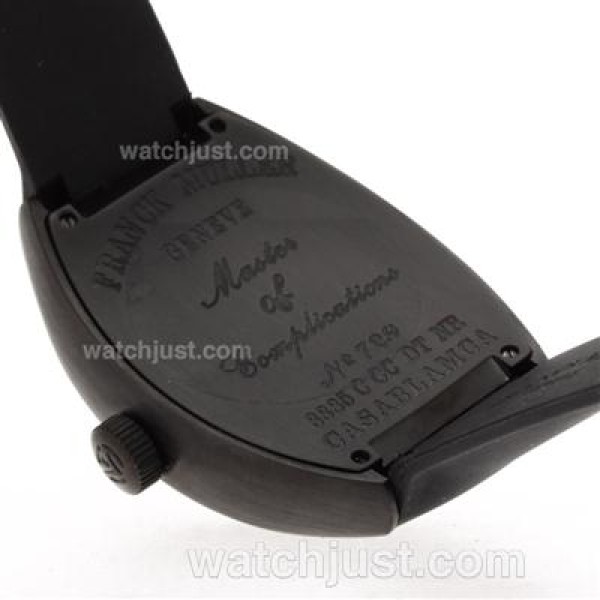 Franck Muller Crazy Hours Automatic PVD Case with Black Dial-Rubber Strap