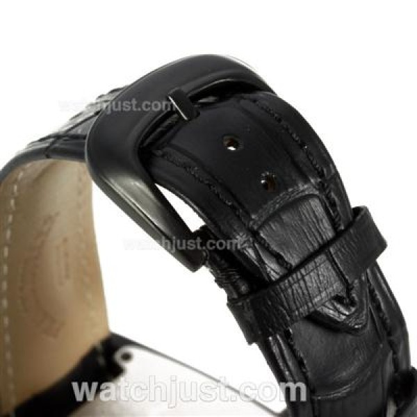 Franck Muller Crazy Hours Automatic PVD Case with Black Dial-Leather Strap