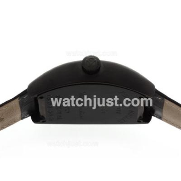 Franck Muller Crazy Hours Automatic PVD Case with White Dial-Leather Strap