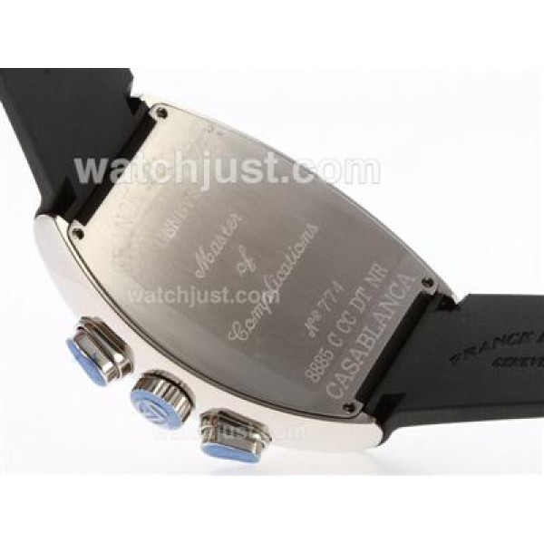 Franck Muller Casablanca Chronograph Swiss Valjoux 7750 Movement with Black Dial-Rubber Strap