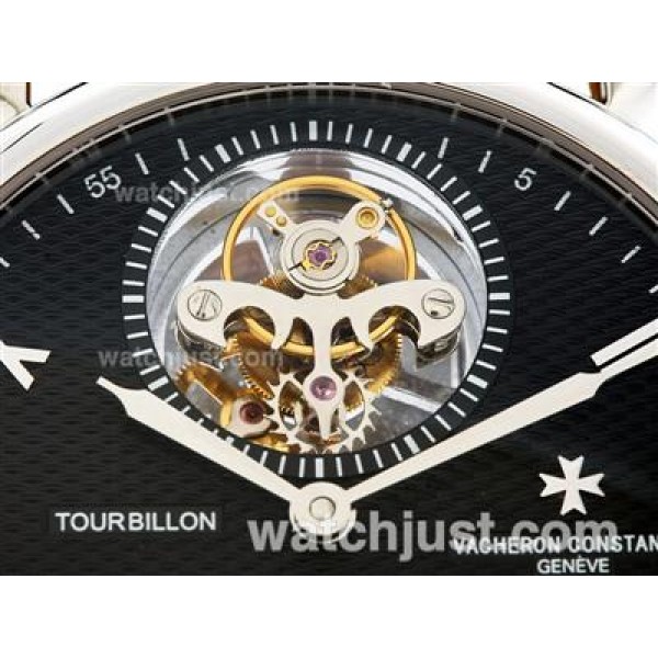 UK Swiss Made Replica Vacheron Constantin Tourbillon Manual Winding with Black Dial Watches