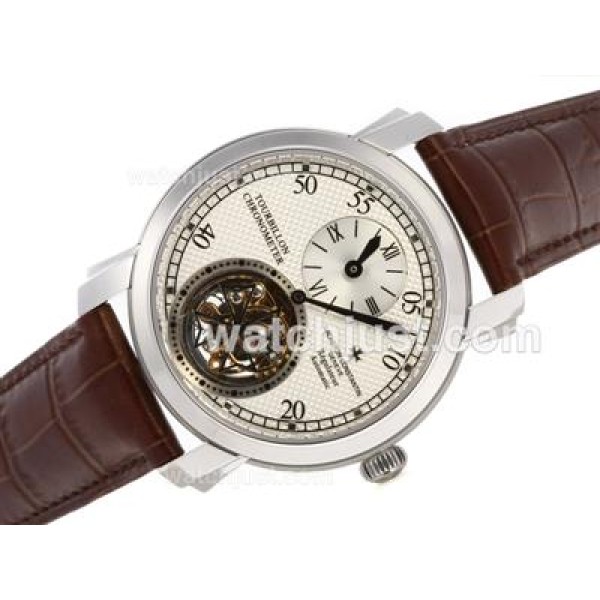 UK High Quality Replica Vacheron Constantin Tourbillon Regulateur Manual Winding with White Dial Watches