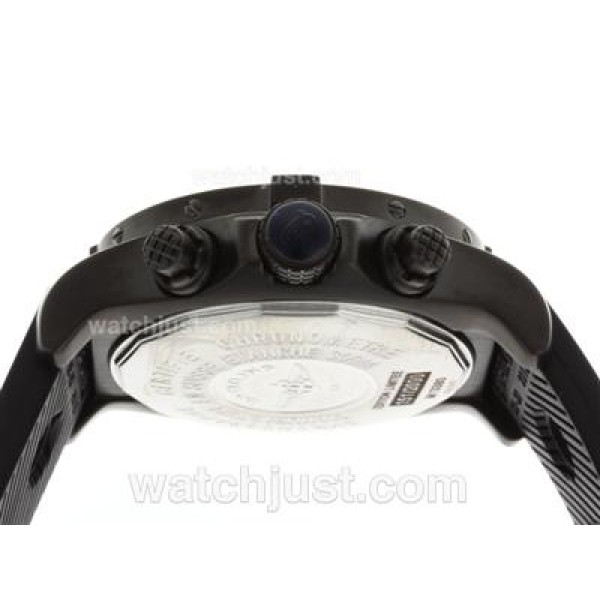 Breitling Skyland Avenger Working Chronograph PVD Case with Black Dial-Rubber Strap