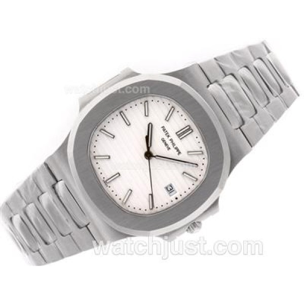 Patek Philippe Nautilus Swiss ETA 2836 Movement with White Dial S/S