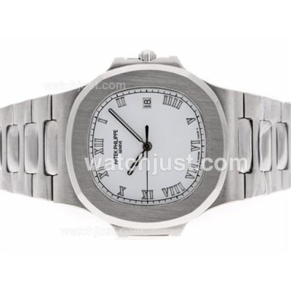 Patek Philippe Nautilus Swiss ETA 2836 Movement with White Dial S/S