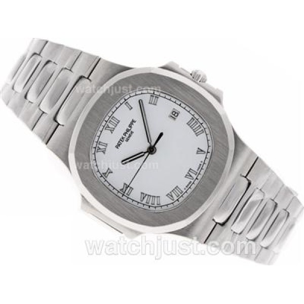 Patek Philippe Nautilus Swiss ETA 2836 Movement with White Dial S/S