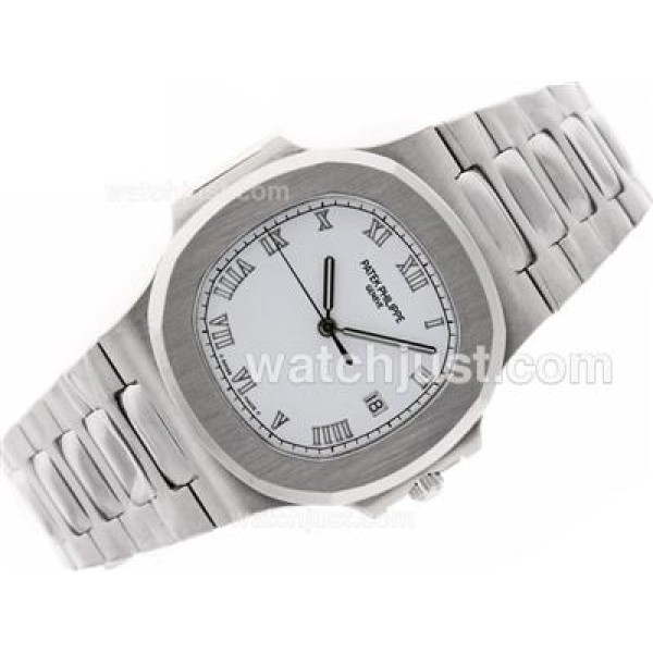 Patek Philippe Nautilus Swiss ETA 2836 Movement with White Dial S/S