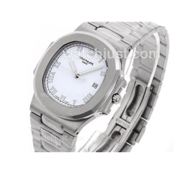 Patek Philippe Nautilus Swiss ETA 2836 Movement with White Dial S/S