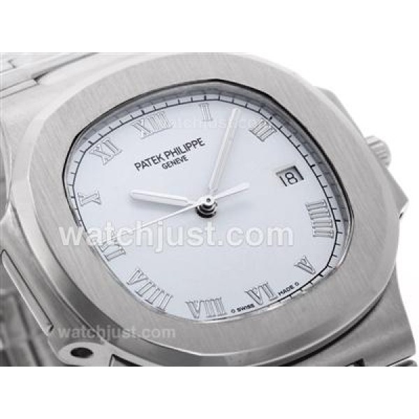 Patek Philippe Nautilus Swiss ETA 2836 Movement with White Dial S/S