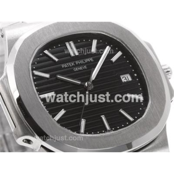 Patek Philippe Nautilus Swiss ETA 2836 Movement with Black Dial S/S