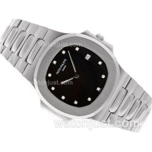 Patek Philippe Nautilus Swiss ETA 2836 Movement with Black Dial S/S