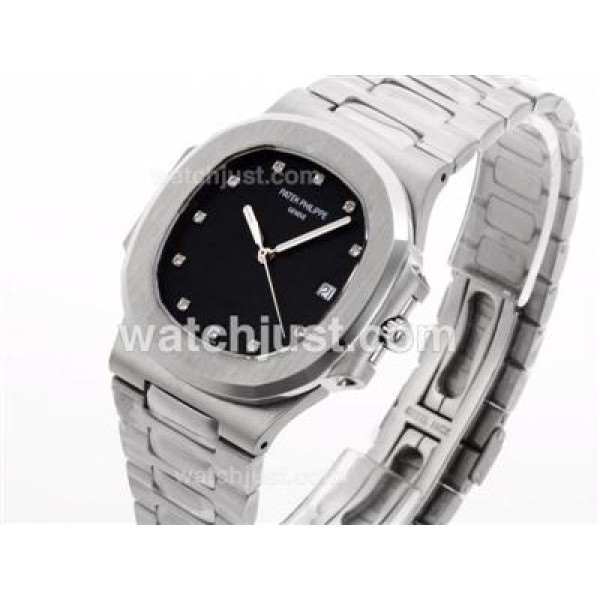 Patek Philippe Nautilus Swiss ETA 2836 Movement with Black Dial S/S