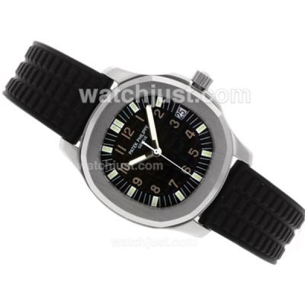 Patek Philippe Nautilus Swiss ETA 2836 Movement with Black Dial Brown Marking-Rubber Strap