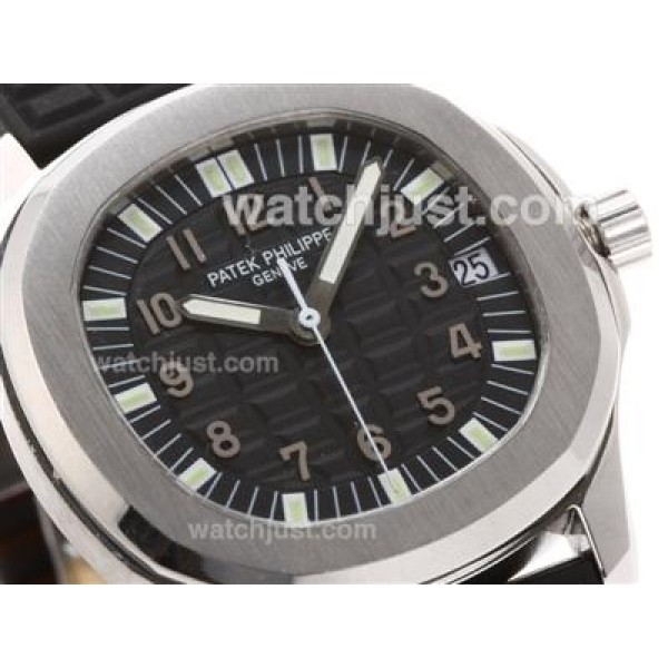 Patek Philippe Nautilus Swiss ETA 2836 Movement with Black Dial Brown Marking-Rubber Strap