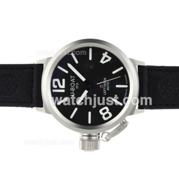 U-Boat Italo Fontana Automatic Black Dial with White Markers-Leather Strap