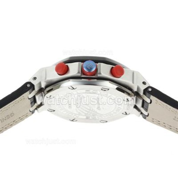 Audemars Piguet Royal Oak Offshore Chrono Swiss Valjoux 7750 Movement PVD Bezel with Black Dial-Leather Strap