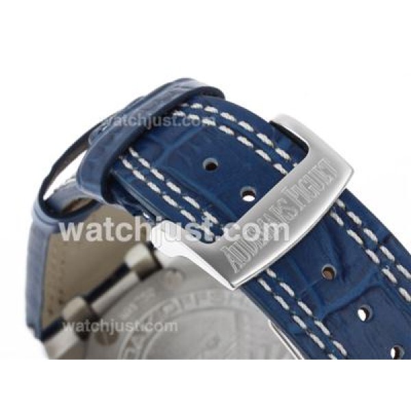 Audemars Piguet Royal Oak Offshore Chrono Swiss Valjoux 7750 Movement with Blue Dial-Leather Strap