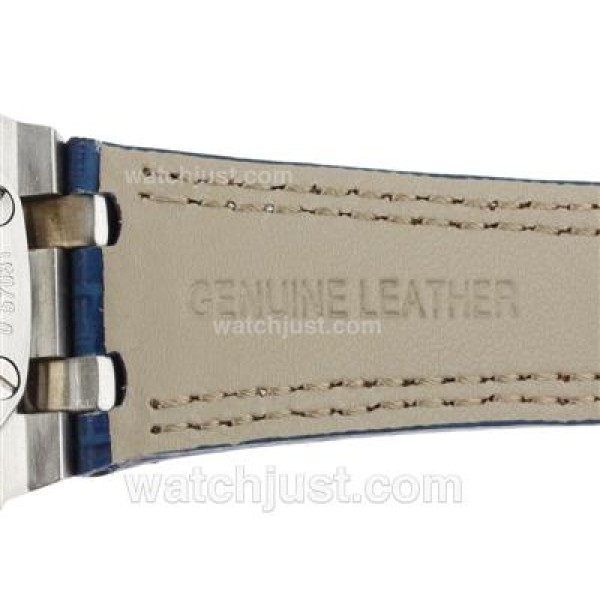 Audemars Piguet Royal Oak Offshore Chrono Swiss Valjoux 7750 Movement with Blue Dial-Leather Strap