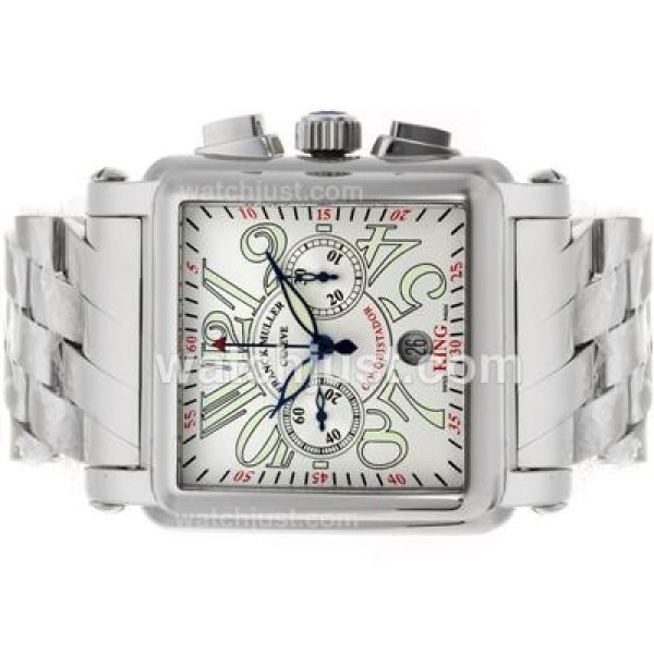 Franck Muller Conquistador King Chronograph Swiss Valjoux 7750 Movement with White Dial S/S