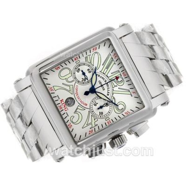 Franck Muller Conquistador King Chronograph Swiss Valjoux 7750 Movement with White Dial S/S