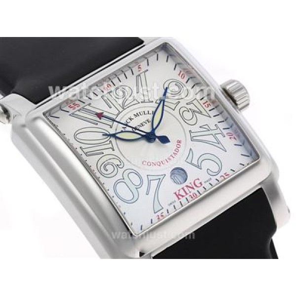 Franck Muller Conquistador King Swiss ETA 2824 Movement with White Dial-Rubber Strap