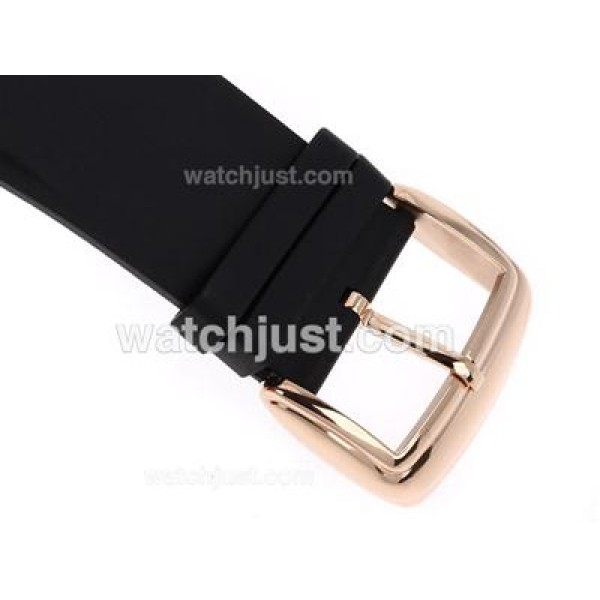 Franck Muller Conquistador King Swiss Valjoux 7750 Movement Rose Gold Case with White Dial-Rubber Strap