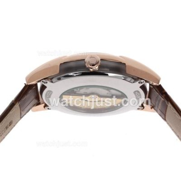Omega Hour Vision Day-Date Automatic Rose Gold Case with Brown Dial-Leather Strap